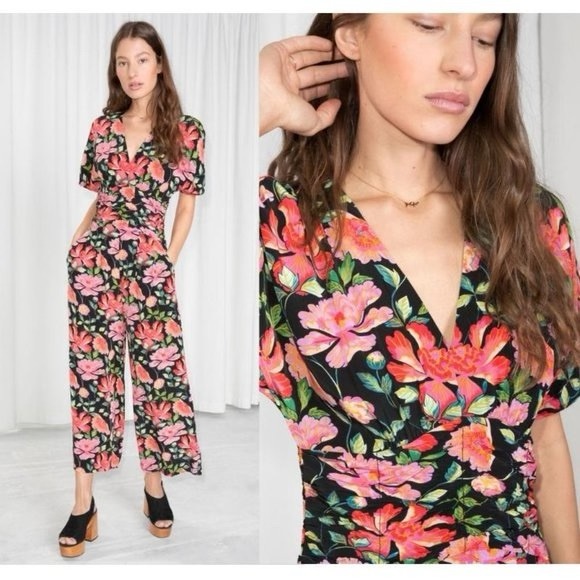 & Other Stories Pants - & Other Stories Peony Floral Jumpsuit Dress